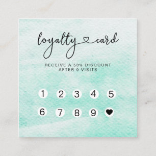 Loyalty 10 Nails Lashes  Watercolor  Square Business Card