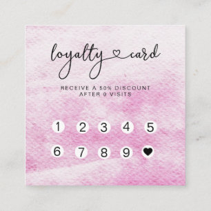 Loyalty 10 Nails Lashes  Watercolor  Square Business Card
