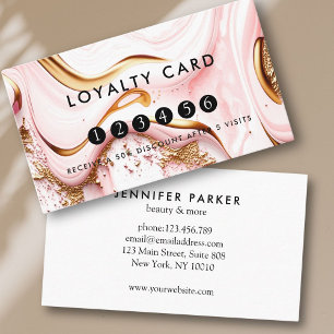 Loyalty 5 Nails Lashes Beauty Glitter Gold Business Card