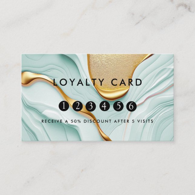 Loyalty 5 Nails Lashes Beauty Glitter Gold Business Card (Front)