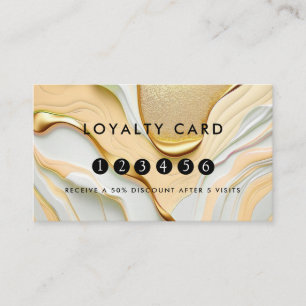 Loyalty 5 Nails Lashes Beauty Glitter Gold Business Card