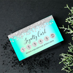Loyalty 6 Makeup Aesthetician Eyelash Diamond Drip Business Card