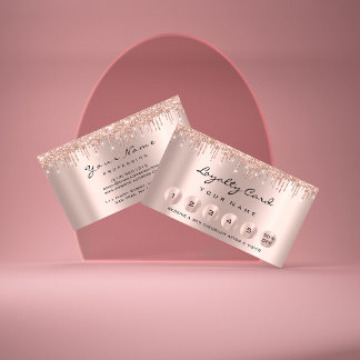 Loyalty 6 Makeup Esthetician Eyelash Rose Drips Business Card
