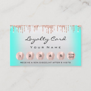 Loyalty 6 Makeup Esthetician Eyelash Rose Mint Business Card