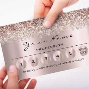 Loyalty 6 Makeup Nails Wax Eyelash Rose Grey Business Card