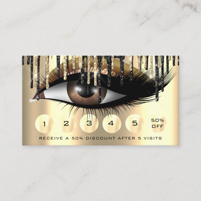 Loyalty  6 Punch Makeup Makeup Eyelash Extension Business Card (Front)