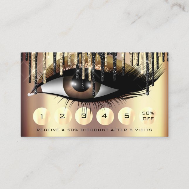 Loyalty  6 Punch Makeup Makeup Eyelash Extensions Business Card (Front)