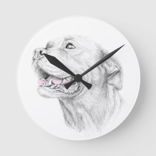 Loyalty, An American Staffordshire Terrier Round Clock