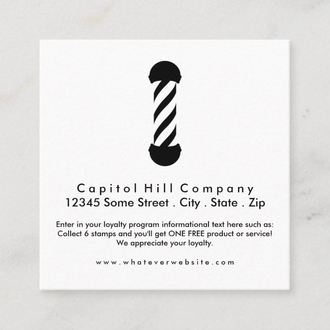 loyalty barbershop square card (Front)