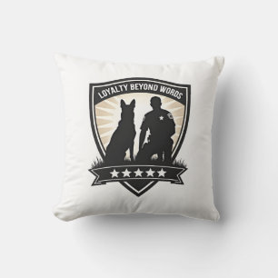 Loyalty Beyond Words Vintage K9 Police Badge Vecto Cushion