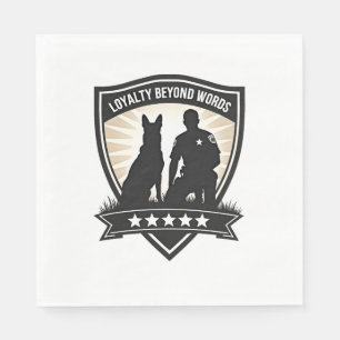 Loyalty Beyond Words Vintage K9 Police Badge Vecto Napkin