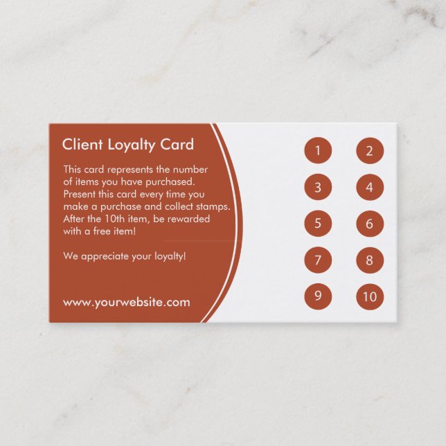 Loyalty Business Card Punch Card (Front)