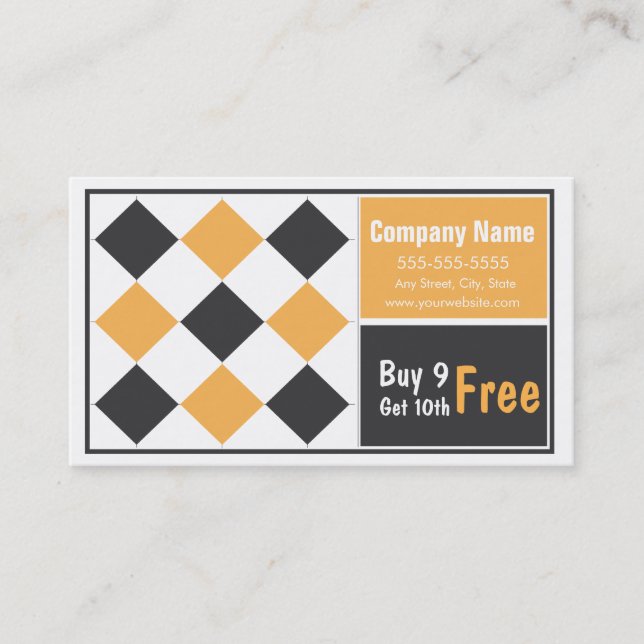 Loyalty Business Card Punch Card (Front)