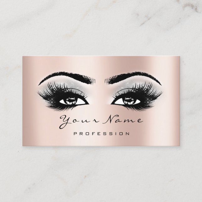Loyalty Card 10 Makeup Lashes Extension Grey Rose (Front)