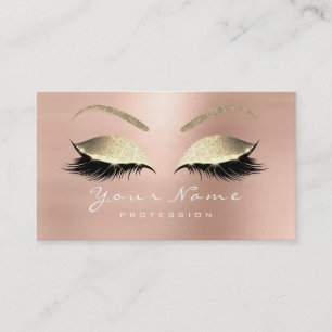 Loyalty Card 10 Makeup Lashes Extension Rose Gold