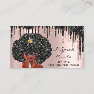 Loyalty Card 10 Punch Curly Hairdresser Crown