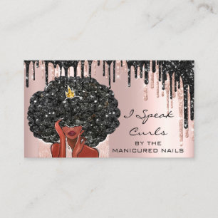  Loyalty Card 10 Punch Curly Hairdresser Rose 