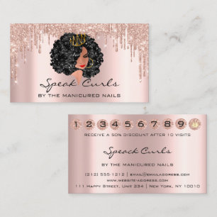 Loyalty Card 10 Punch Golden Crown Rose Hair