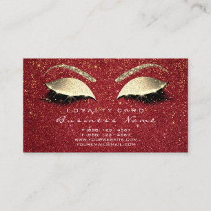 Loyalty Card 6 Beauty Makeup Lash Gold Crown Spark