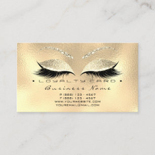Loyalty Card 6 Beauty Salon Lash Gold Champaigne