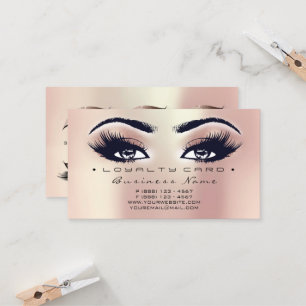 Loyalty Card 6 Beauty Salon Lash Peach Rose Gold