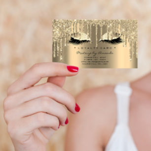 Loyalty Card 6 Beauty Salon Lash Spark Gold Drips