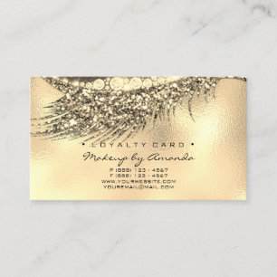 Loyalty Card 6 Beauty Salon Lashes Champaigne Gold