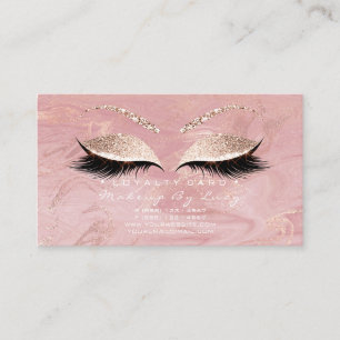 Loyalty Card 6 Beauty Salon Lashes Glitter Marble