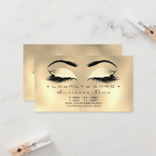 Loyalty Card 6 Beauty Salon Lashes Gold Browns Wax