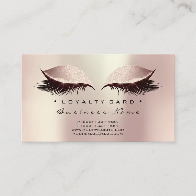 Loyalty Card 6 Beauty Salon Lashes Makeup Artist (Front)