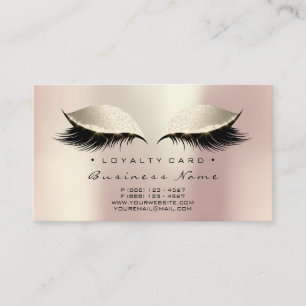 Loyalty Card 6 Beauty Salon Lashes Makeup Ivory