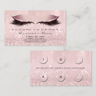 Loyalty Card 6 Beauty Salon Lashes Studio SPA Pink