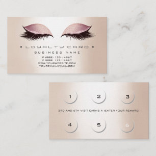 Loyalty Card 6 Beauty Salon Makeup Rose Gold Ivory
