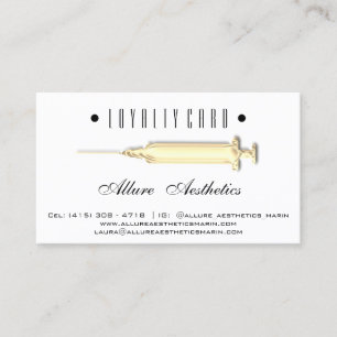 Loyalty Card 6 Punch Beauty Health Syringe Gold