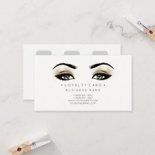 Loyalty Card 6 Punch Customer Beauty Salon Faux