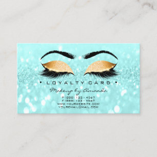 Loyalty Card 6 Punch Makeup Artist Heart Gold MUA