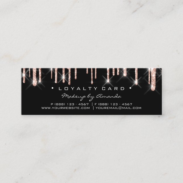 Loyalty Card 6 Punch Makeup Artist Heart Rose Blac (Front)
