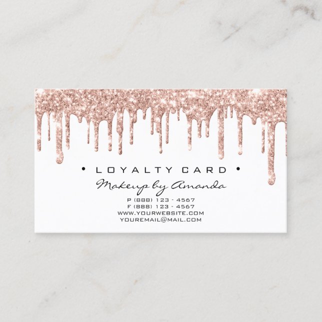 Loyalty Card 6 Punch Makeup Artist Heart Rose Spar (Front)