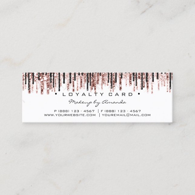 Loyalty Card 6 Punch Makeup Beauty White Small (Front)