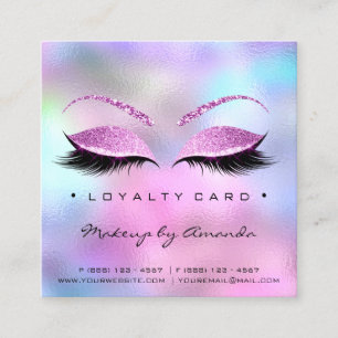 Loyalty Card 6 Punch Makeup Eyelash Heart Pink