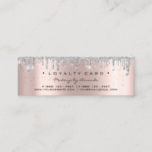 Loyalty Card 6 Punch Makeup Grey Heart Rose Small