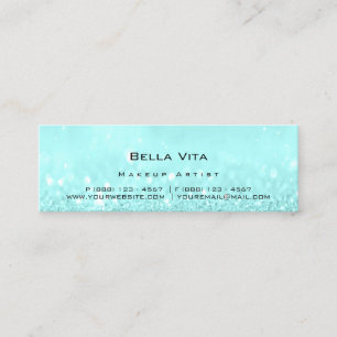 Loyalty Card 6 Punch Makeup Hair  Heart Blue Small