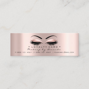 Loyalty Card 6 Punch Makeup Heart Rose Gold Small
