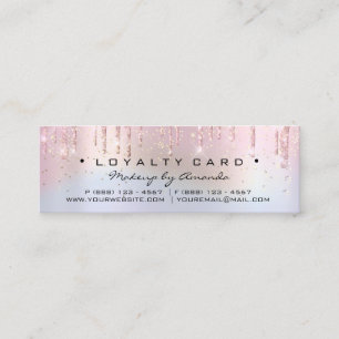 Loyalty Card 6 Punch Makeup Holograph Rose Small
