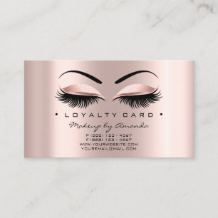 Loyalty Card 6 Punch Makeup Lashes Heart Rose Brow