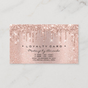 Loyalty Card 6 Punch Makeup Lashes Heart Rose Drip