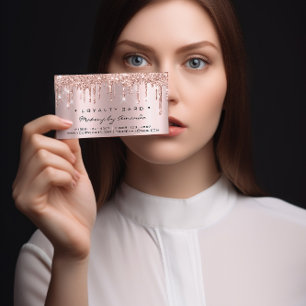 Loyalty Card 6 Punch Makeup Lashes Heart Rose Drip