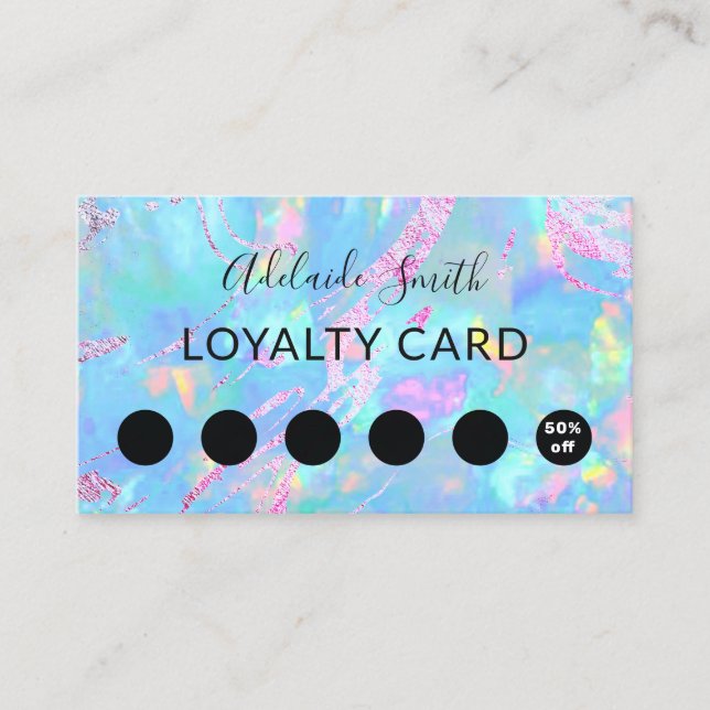 loyalty card aqua opal gemstone (Front)