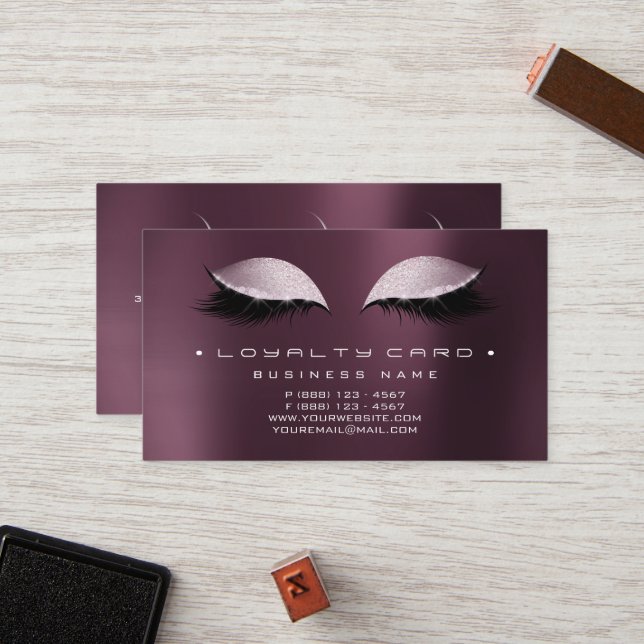 Loyalty Card Beauty Salon Makeup Coffe Noir (Front/Back In Situ)