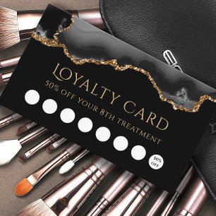 loyalty card black and gold agate